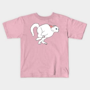 Running Hyper White Cat Kids T-Shirt